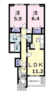 ヴェル スクエア A【1階】の間取り