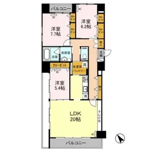 クレストスクエア【8階】の間取り