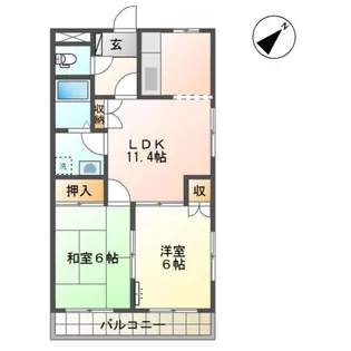 メープルパレス【2階】の間取り
