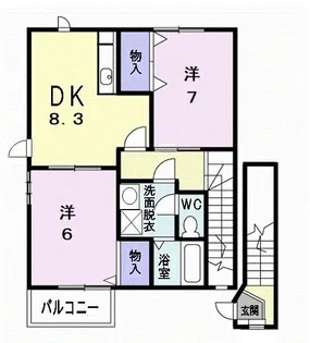 岡山県浅口郡里庄町大字里見【アパート】の間取り
