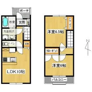 埼玉県本庄市東富田【アパート】の間取り