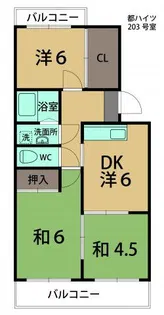 コーポ都【2階】の間取り