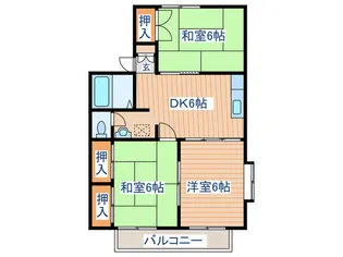 トゥインクルコ-ト若林VI番館【1階】の間取り