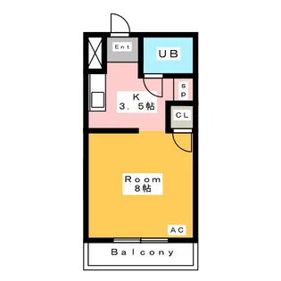 コーポパークサイド【2階】の間取り