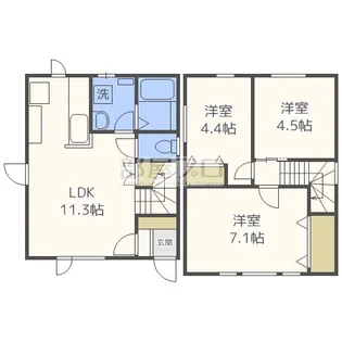 北海道札幌市中央区南五条西18【一戸建】の間取り