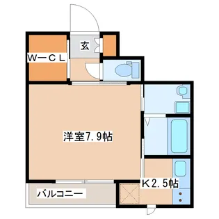プランドール木ノ下【1階】の間取り