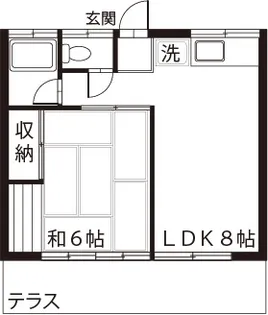 第2コーポ寿【1階】の間取り