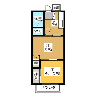 サンハイツ大神田【1階】の間取り