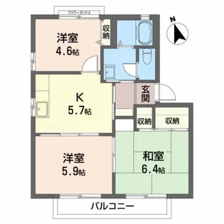 シャンボール吉岡A【2階】の間取り