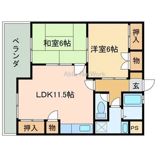 2LDKの間取り画像