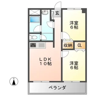 じょいふる旭ヶ丘【3階】の間取り