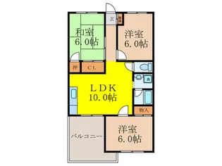 東佐井寺ハイツ【1階】の間取り