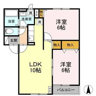 グランメール篠田 C【1階】の間取り
