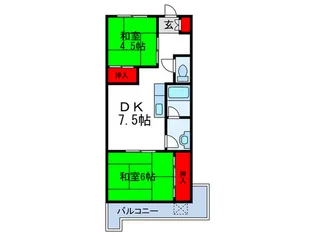 ハイツ寺庄【3階】の間取り