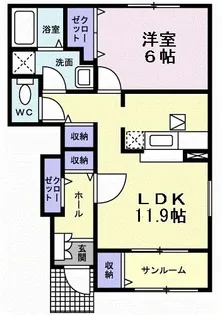 ラフレシールイースト【1階】の間取り