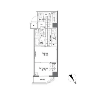 1SKの間取り画像