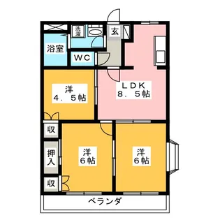 コンフォールハイランドI【1階】の間取り