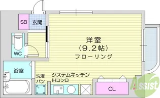 べルシティ五橋【8階】の間取り