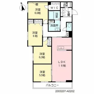 アネーロ春日【2階】の間取り