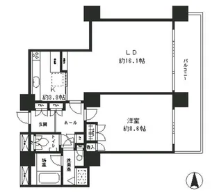 リバーポイントタワー【18階】の間取り