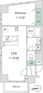 アイルイムーブル浅草【10階】の間取り