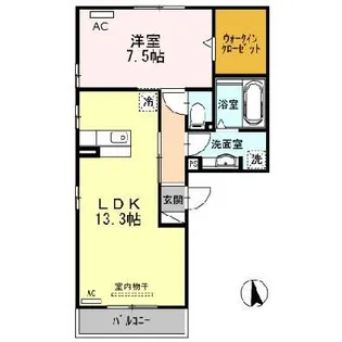 愛知県蒲郡市竹谷町東作間【アパート】の間取り