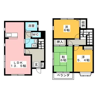 神奈川県横浜市青葉区奈良2【一戸建】の間取り