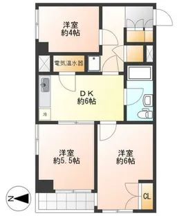 ライオンズプラザ調布【6階】の間取り