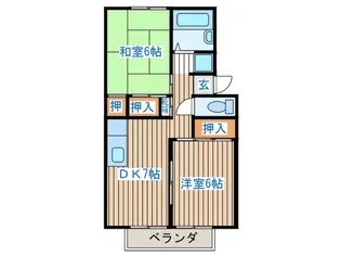 2DKの間取り画像