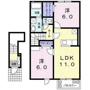 オレベアート【2階】の間取り