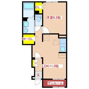 メゾン・ド・カルム【1階】の間取り