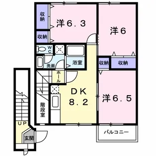 徳島県徳島市北矢三町2【アパート】の間取り