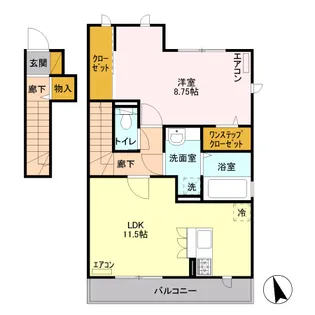 サンクモンタニアB棟【2階】の間取り