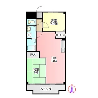 ラ ガール ウエスト【1階】の間取り