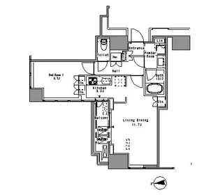 White Tower Hamamatsucho【2階】の間取り