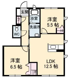 シャーメゾン明月G棟【1階】の間取り
