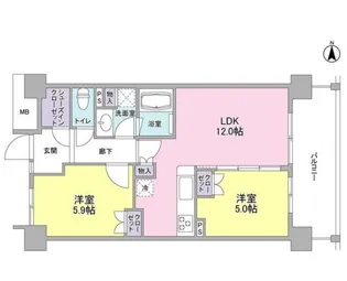 アンビエンテ経堂【3階】の間取り