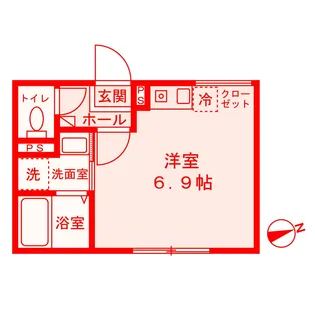 シンシアハイツ白楽【1階】の間取り