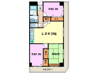 プレステ-ジフジ東貝塚壱番館【1階】の間取り
