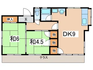 タカイチハイツ B【1階】の間取り