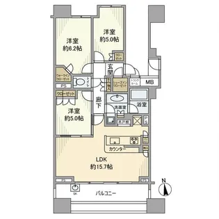 Brillia品川中延【3階】の間取り