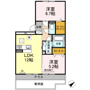 カーサ高須【1階】の間取り