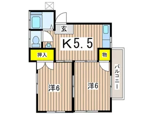 第3グリーンハイム【2階】の間取り