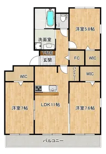 クロノス55東野【2階】の間取り