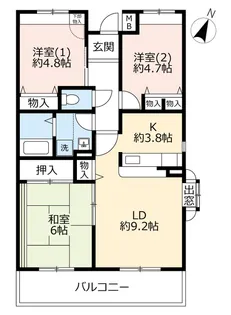 URアルビス五月ヶ丘【1階】の間取り