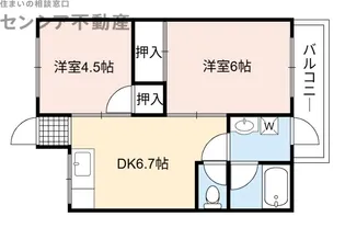 西野ハイツ【2階】の間取り