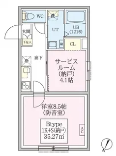 防音マンション スカイラシクラス田園調布本町【1階】の間取り
