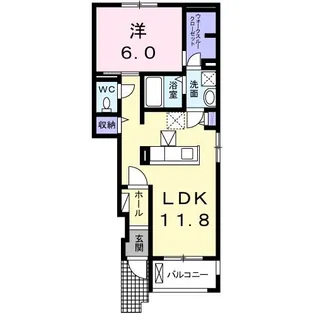 メゾンリヴィエールI【1階】の間取り