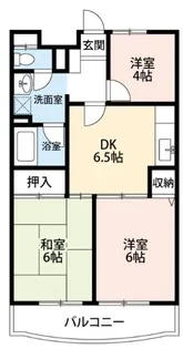 フルール三神 三番館【6階】の間取り