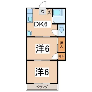 ひまわりハイム下祖母石【2階】の間取り